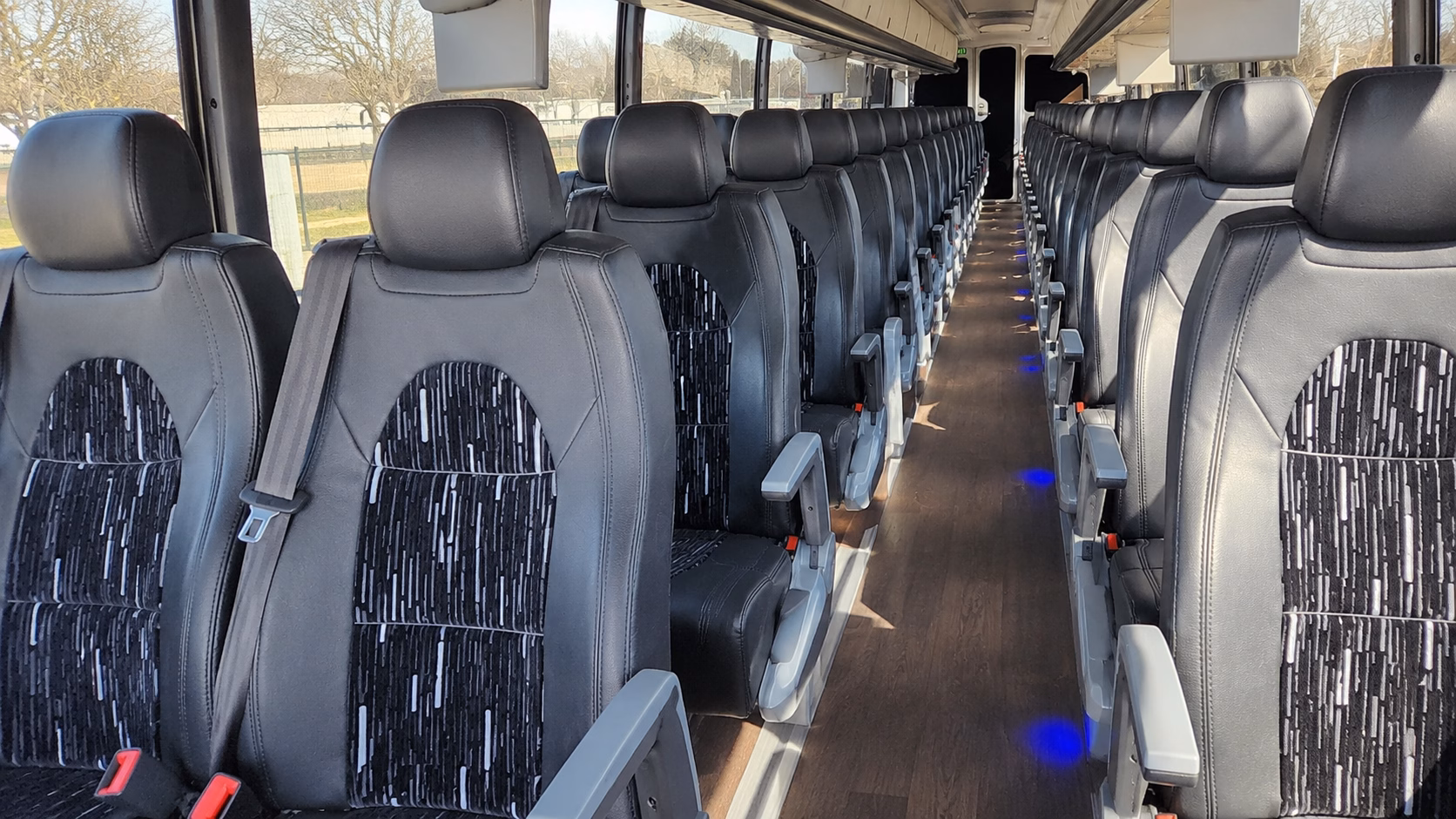 56 passenger charter bus inside