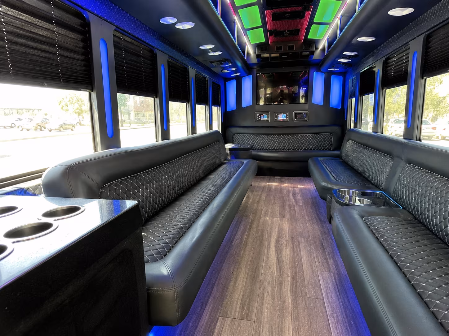 torrance 15 passenger party bus inside