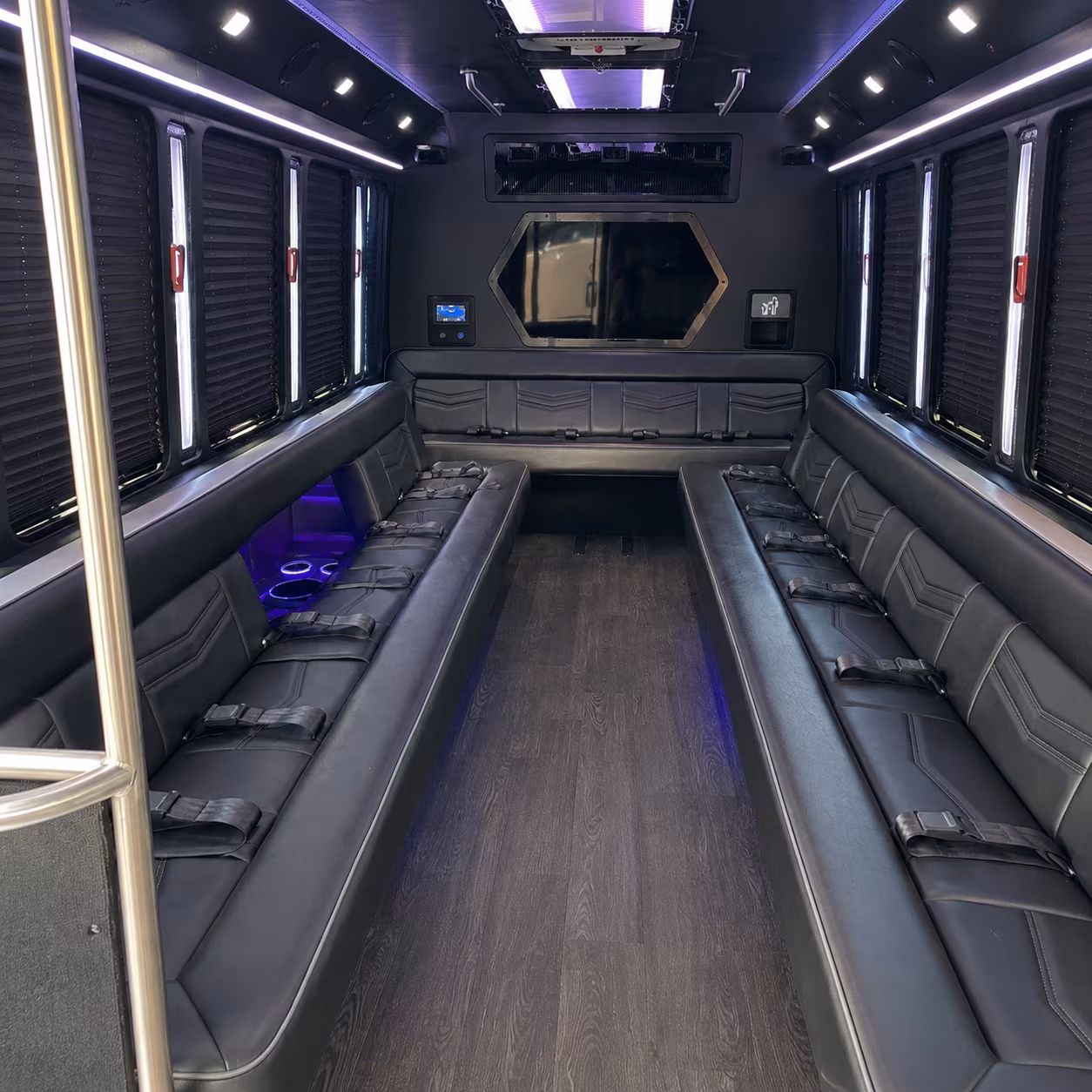 torrance 18 passenger party bus interior
