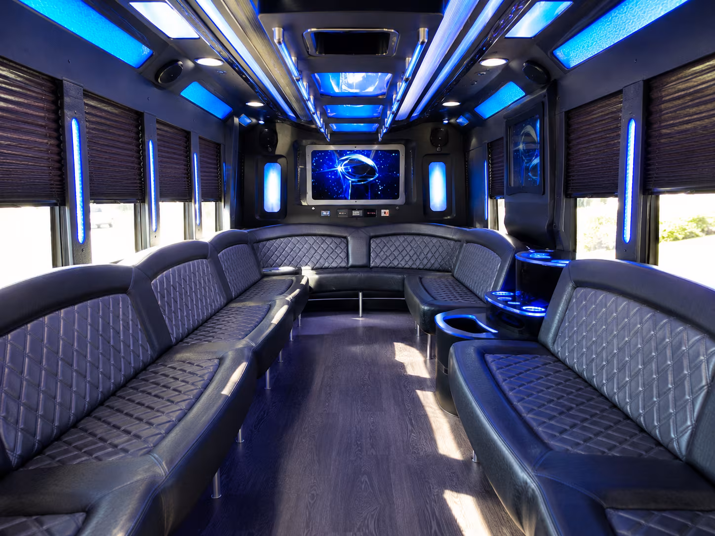 torrance 28 passenger party bus inside