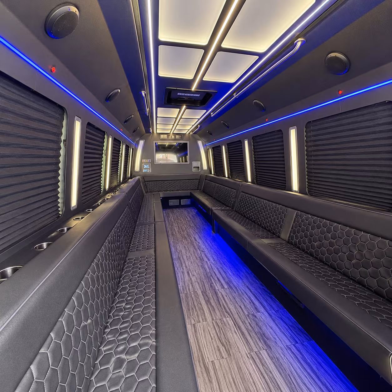 torrance 30 passenger party bus interior